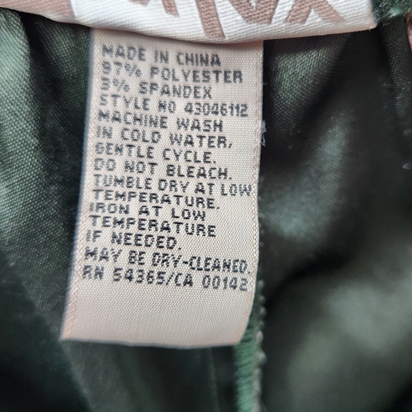 Oversized velvet green elastic waist midrise trousers - Picture 7 of 8